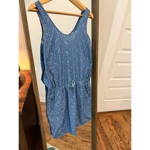 Patagonia Women's Blue Geometric Print Drawstring Waist athletic Dress Size M